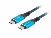 Lanberg Kabel USB-C M/M USB4 0,5m 240W 8K 60HZ czarno-niebieski